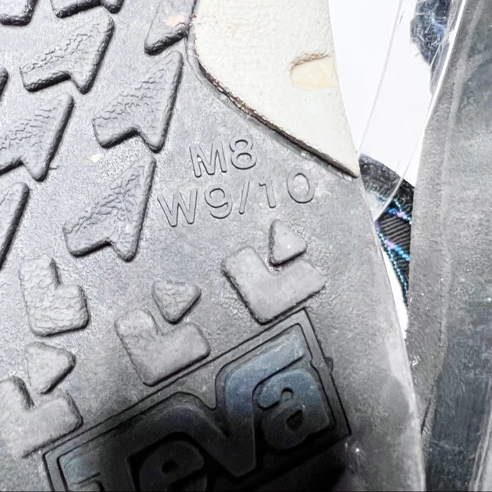 Vintage Y2K Teva Black Blue Strappy Hiking Water Sandals Size 8 Men’s